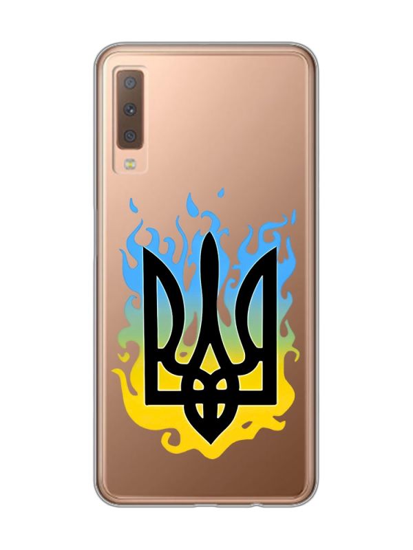 Прозорий чохол на Samsung Galaxy A7(2018) A750 :: Тризуб Полум'я (принт 257)