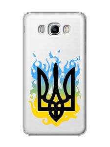 Прозорий чохол на Samsung Galaxy J7(2016) J710 :: Тризуб Полум'я (принт 257)