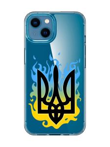 Прозорий чохол для iPhone 13 mini :: Тризуб Полум'я (принт 257)