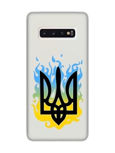 Прозорий чохол на Samsung Galaxy S10 :: Тризуб Полум'я (принт 257)