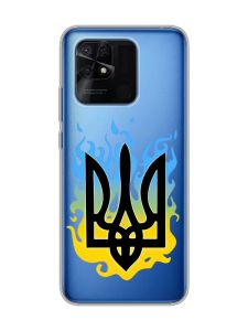 Прозорий чохол на Xiaomi Redmi 10C :: Тризуб Полум'я (принт 257)