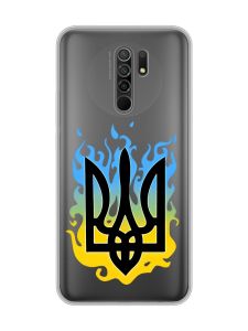 Прозорий чохол на Xiaomi Redmi 9 :: Тризуб Полум'я (принт 257)