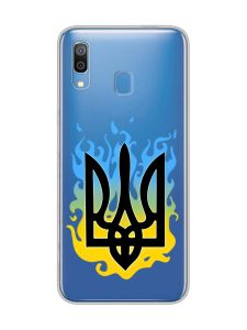 Прозорий чохол для Samsung Galaxy A30 (2019)/A20 (2019) :: Тризуб Полум'я (принт 257)