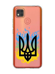 Прозорий чохол для Xiaomi Redmi 9C/10A :: Тризуб Полум'я (принт 257)