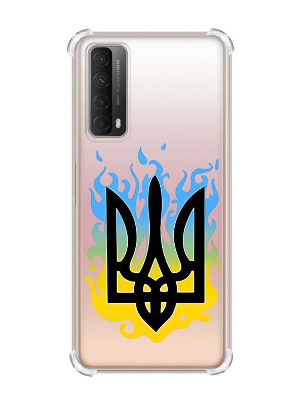 Чохол з потовщеними кутами на Huawei P Smart 2021 :: Тризуб Полум'я (принт 257)
