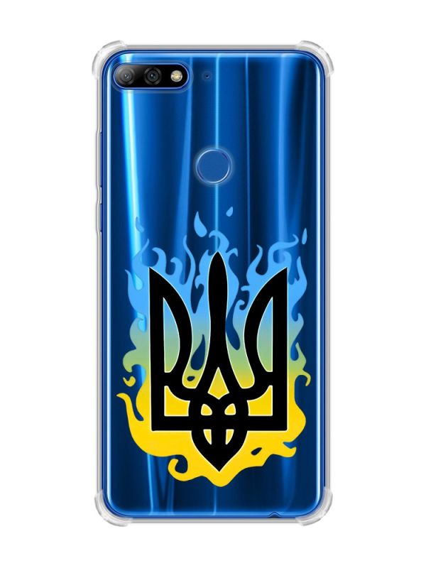 Чохол з потовщеними кутами на Huawei Y7 2018/Y7 Prime 2018 :: Тризуб Полум'я (принт 257)