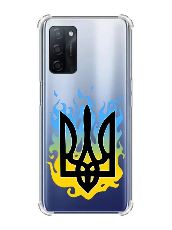 Чохол з потовщеними кутами на Oppo A55 :: Тризуб Полум'я (принт 257)