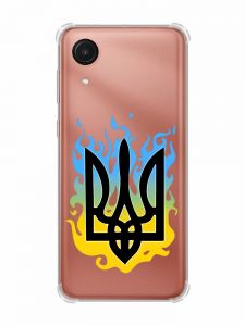 Чохол з потовщеними кутами на Samsung Galaxy A03 Core/A032 :: Тризуб Полум'я (принт 257)