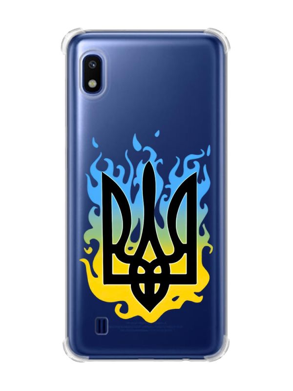 Чохол з потовщеними кутами на Samsung Galaxy A10 (2019)/A105 :: Тризуб Полум'я (принт 257)