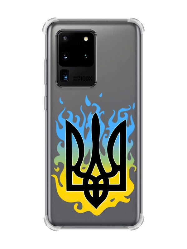 Чохол з потовщеними кутами на Samsung Galaxy S20 Ultra :: Тризуб Полум'я (принт 257)