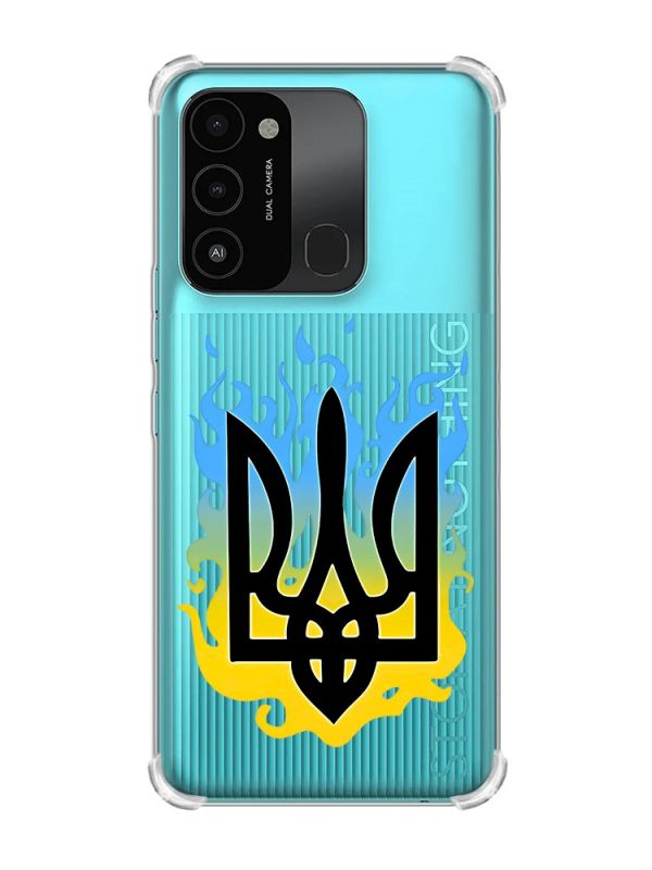 Чохол з потовщеними кутами на TECNO Spark Go 2022 :: Тризуб Полум'я (принт 257)