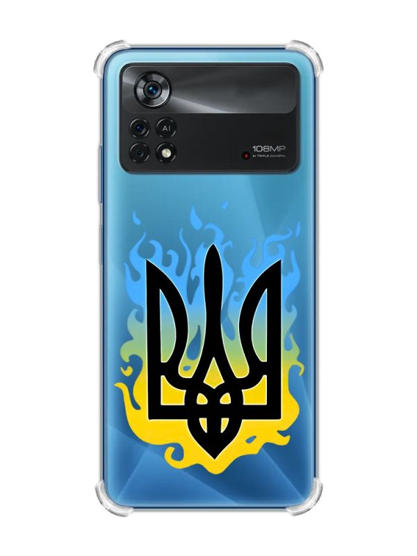 Чохол з потовщеними кутами на Xiaomi Poco X4 Pro 5G :: Тризуб Полум'я (принт 257)