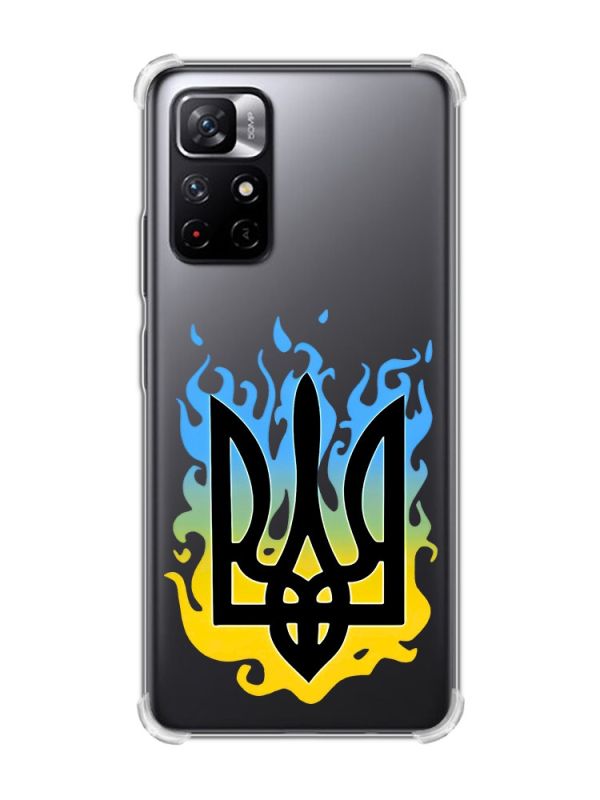 Чохол з потовщеними кутами на Xiaomi Redmi Note 11 5G :: Тризуб Полум'я (принт 257)