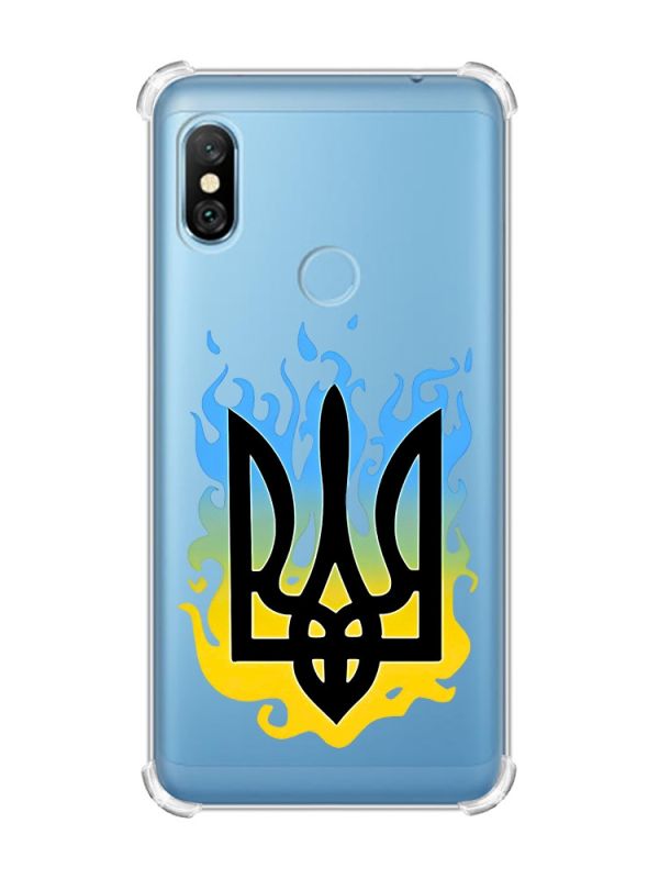 Чохол з потовщеними кутами на Xiaomi Redmi Note 6 Pro :: Тризуб Полум'я (принт 257)
