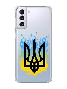Чохол з потовщеними кутами на Samsung Galaxy S21 Plus :: Тризуб Полум'я (принт 257)
