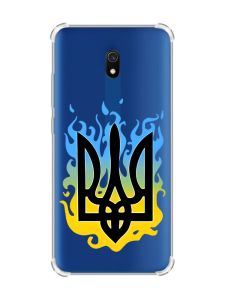 Чохол з потовщеними кутами на Xiaomi Redmi 8A :: Тризуб Полум'я (принт 257)