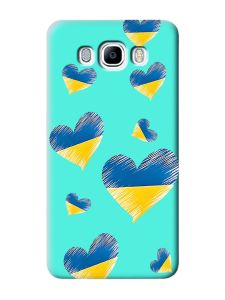 Матовий бірюзовий чохол на Samsung Galaxy J7(2016) J710 :: Сердечка. Україна (принт 258)