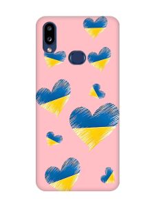 Матовий рожевий чохол на Samsung Galaxy A10s (A107) :: Сердечка. Україна (принт 258)