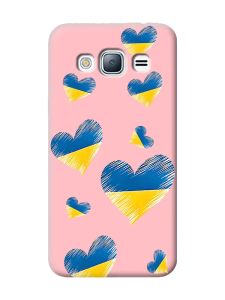 Матовий рожевий чохол на Samsung Galaxy J3 / J310 :: Сердечка. Україна (принт 258)