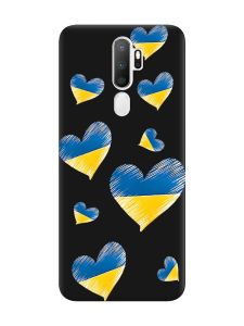 Матовий чорний чохол на Oppo A5 :: Сердечка. Україна (принт 258)