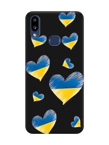 Матовий чорний чохол на Samsung Galaxy A10ѕ A107 :: Сердечка. Україна (принт 258)