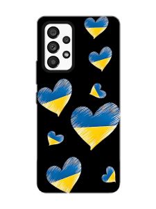 Матовий чорний чохол на Samsung Galaxy A53 4G/5G :: Сердечка. Україна (принт 258)
