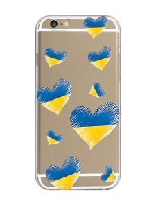 Прозорий чохол на iPhone 6/6s :: Сердечка. Україна (принт 258)