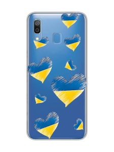 Прозорий чохол для Samsung Galaxy A30 (2019)/A20 (2019) :: Сердечка. Україна (принт 258)