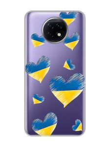 Прозорий чохол на Xiaomi Redmi Note 9T/Redmi Note 9 5G :: Сердечка. Україна (принт 258)