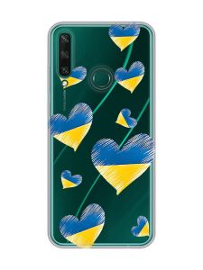 Прозорий чохол на Huawei Y6p :: Сердечка. Україна (принт 258)