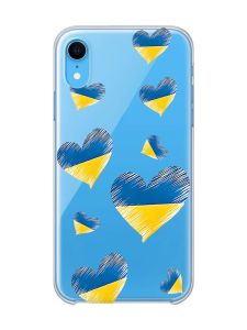 Прозорий чохол на iPhone XR :: Сердечка. Україна (принт 258)