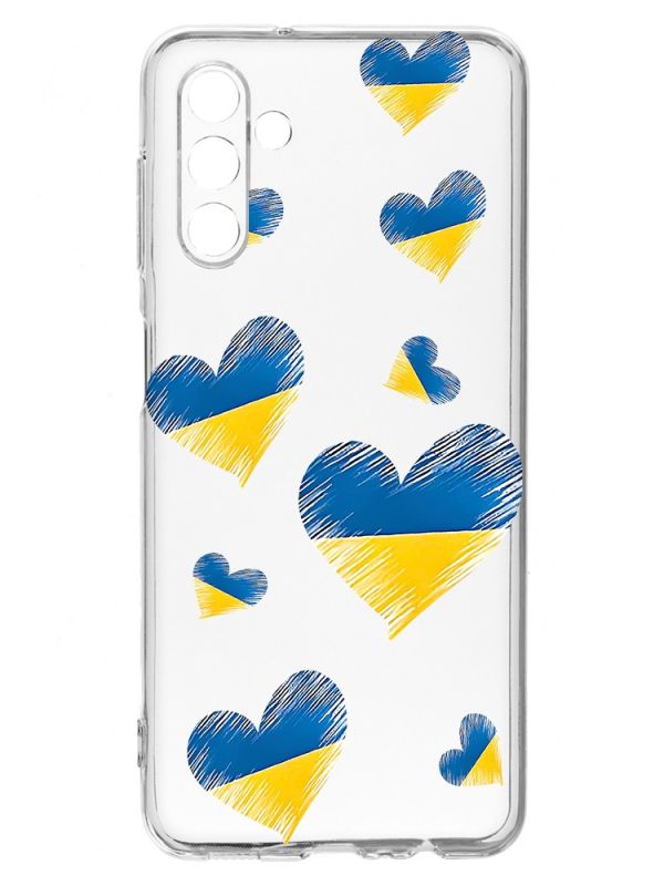Прозорий чохол на Samsung A04s/A13 5G :: Сердечка. Україна (принт 258)