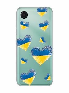 Прозорий чохол на Samsung Galaxy A03 Core / A032 :: Сердечка. Україна (принт 258)