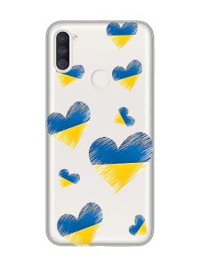 Прозорий чохол на Samsung Galaxy A11 :: Сердечка. Україна (принт 258)
