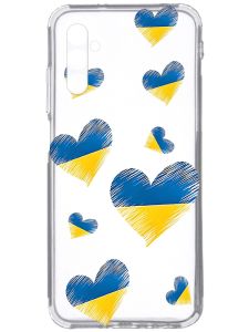 Прозорий чохол на Samsung Galaxy A34 5G/A346 :: Сердечка. Україна (принт 258)
