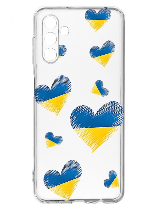 Прозорий чохол на Samsung Galaxy A54 5G / A546 :: Сердечка. Україна (принт 258)