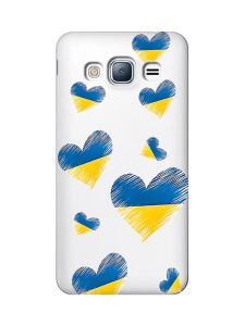 Прозорий чохол на Samsung Galaxy J3 2016 (J310) :: Сердечка. Україна (принт 258)