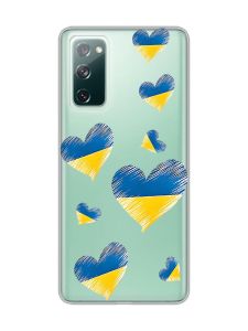 Прозорий чохол на Samsung Galaxy S20 FE :: Сердечка. Україна (принт 258)