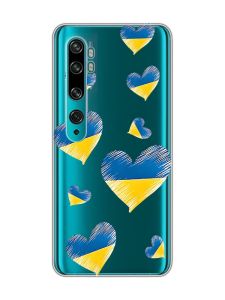 Прозорий чохол на Xiaomi Mi Note 10/Note 10 Pro :: Сердечка. Україна (принт 258)