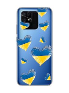 Прозорий чохол на Xiaomi Redmi 10C :: Сердечка. Україна (принт 258)