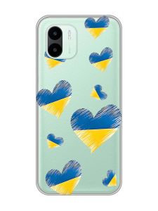 Прозорий чохол на Xiaomi Redmi A1 :: Сердечка. Україна (принт 258)