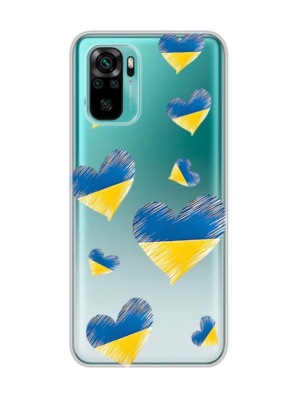 Прозорий чохол на Xiaomi Redmi Note 10 / Note 10s  :: Сердечка. Україна (принт 258)
