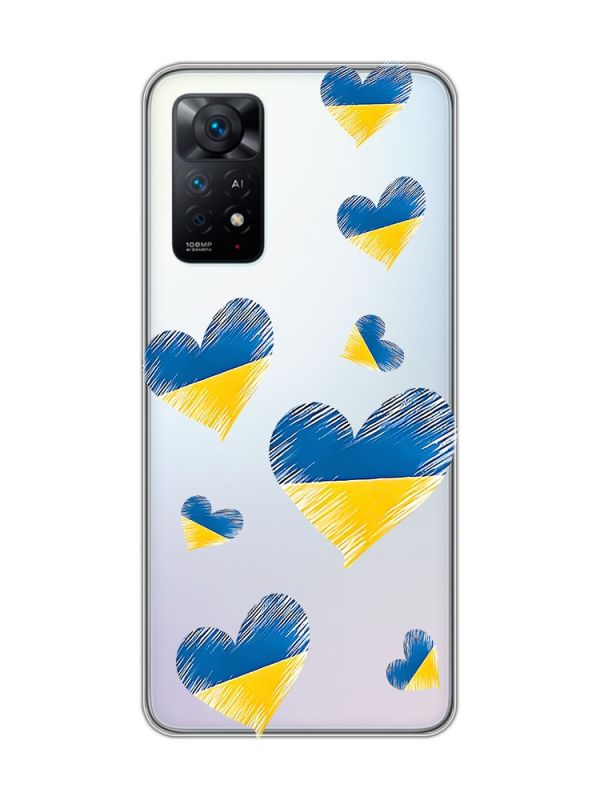 Прозорий чохол на Xiaomi Redmi Note 11 Pro :: Сердечка. Україна (принт 258)