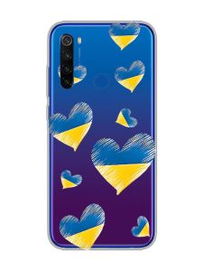 Прозорий чохол на Xiaomi Redmi Note 8T :: Сердечка. Україна (принт 258)