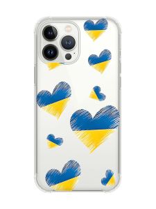 Чохол із потовщеними кутами на iPhone 14 Pro :: Сердечка. Україна (принт 258)