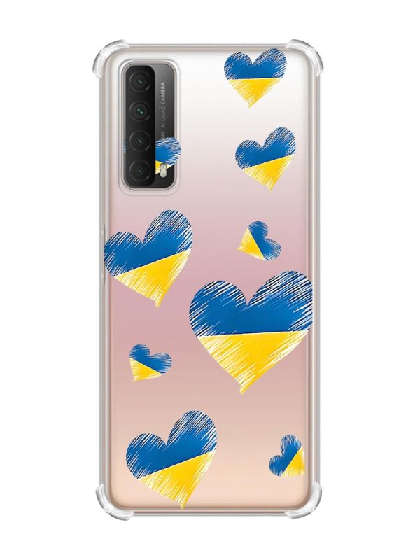 Чохол з потовщеними кутами на Huawei P Smart 2021 :: Сердечка. Україна (принт 258)