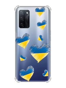 Чохол з потовщеними кутами на Oppo A55 :: Сердечка. Україна (принт 258)