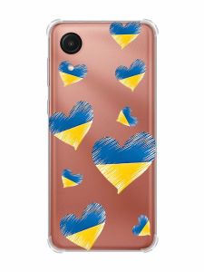 Чохол з потовщеними кутами на Samsung Galaxy A03 Core/A032 :: Сердечка. Україна (принт 258)