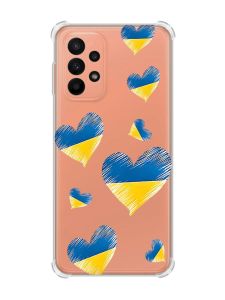 Чохол з потовщеними кутами на Samsung Galaxy A23 :: Сердечка. Україна (принт 258)