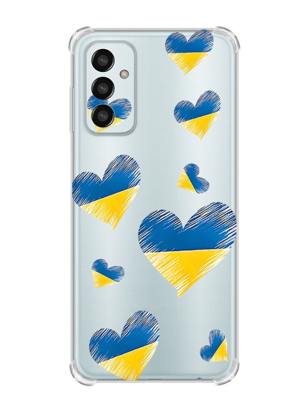 Чохол із потовщеними кутами на Samsung Galaxy M13 4G :: Сердечка. Україна (принт 258)